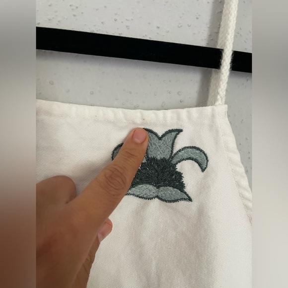 Zara Elegant White and Green Embroidered Women's Dress Size M - Picture 7 of 14